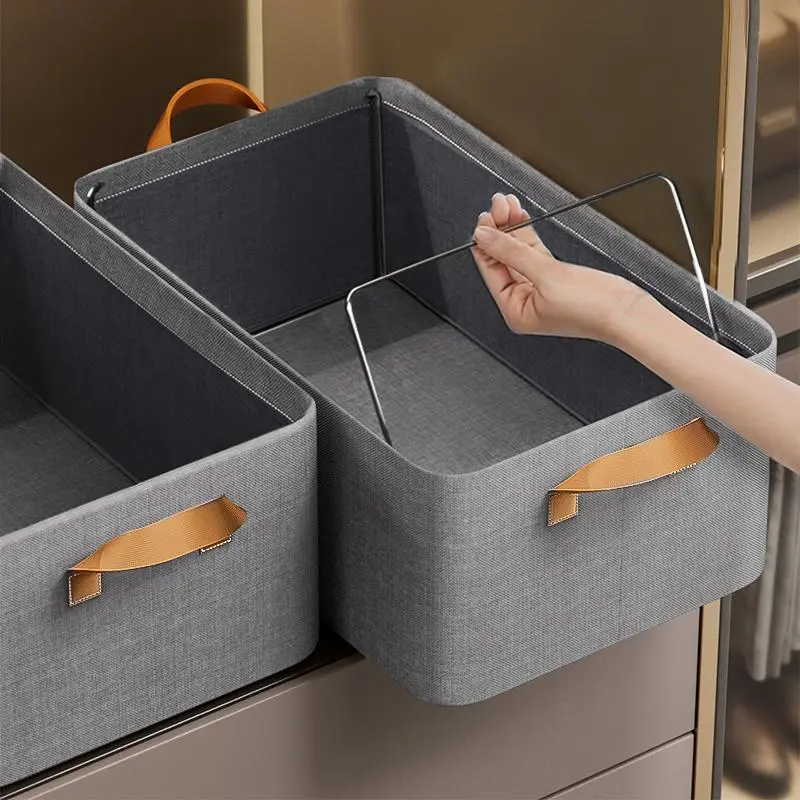 Foldable Clothes Storage Box, 2 Counts Large Capacity Storage Basket with Handle, Room Organizer, Home Organizer for Wardrobe, Household Laundry Basket