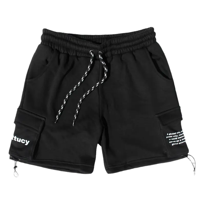 JIZU PROJECT - BoardShorts Celana CARGO PRIA DAN WANITA / BAHAN Fleece TEBAL / PINGGANG Karet / Sablon DI Kantong / SIZE M L XL Outdoor Pendek Santai Keren 2