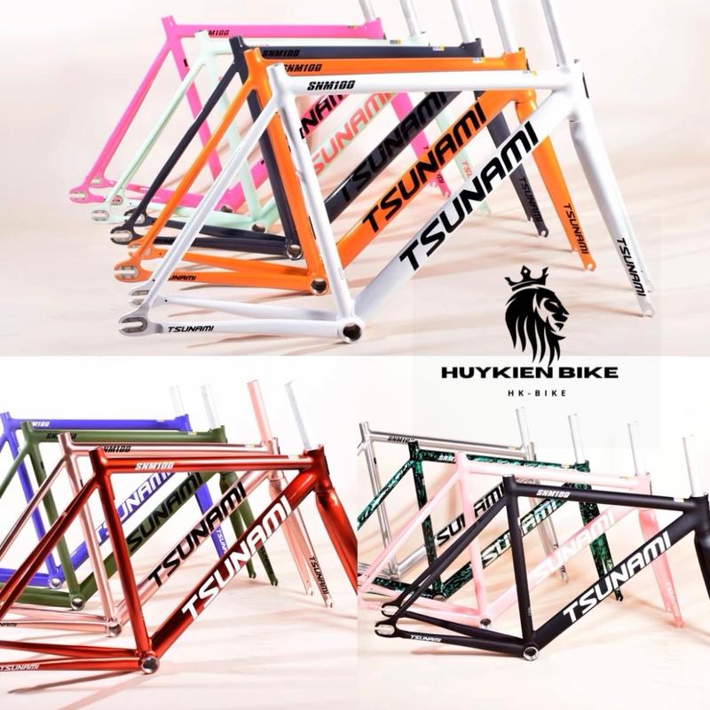  ￼Khung xe đạp Fixed Gear Tsunami  snm100 - Hàng chính hãng có sẵn 