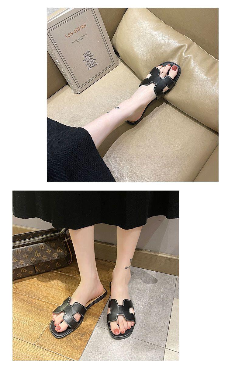 Product Introduction of Slippers, for Women, Available in Size 34 and 41, Popular on the Internet, Celebrity Fashion, Versatile, Flat Sandals, Ins Fashion, Suitable for Summer, Style H 31