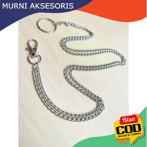 Murni Aksesoris. Rantai Dompet Dua Layer / Wallet Chain Rantai Dompet Celana, Rantai 2 lapis - Panjang 50cm. Anti karat