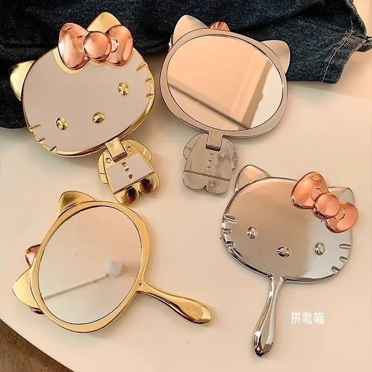 Gương cầm tay trang điểm Kitty Kitty cao cấp kiểu dáng công chúa ba chiều mới cầm tay để đi chơi