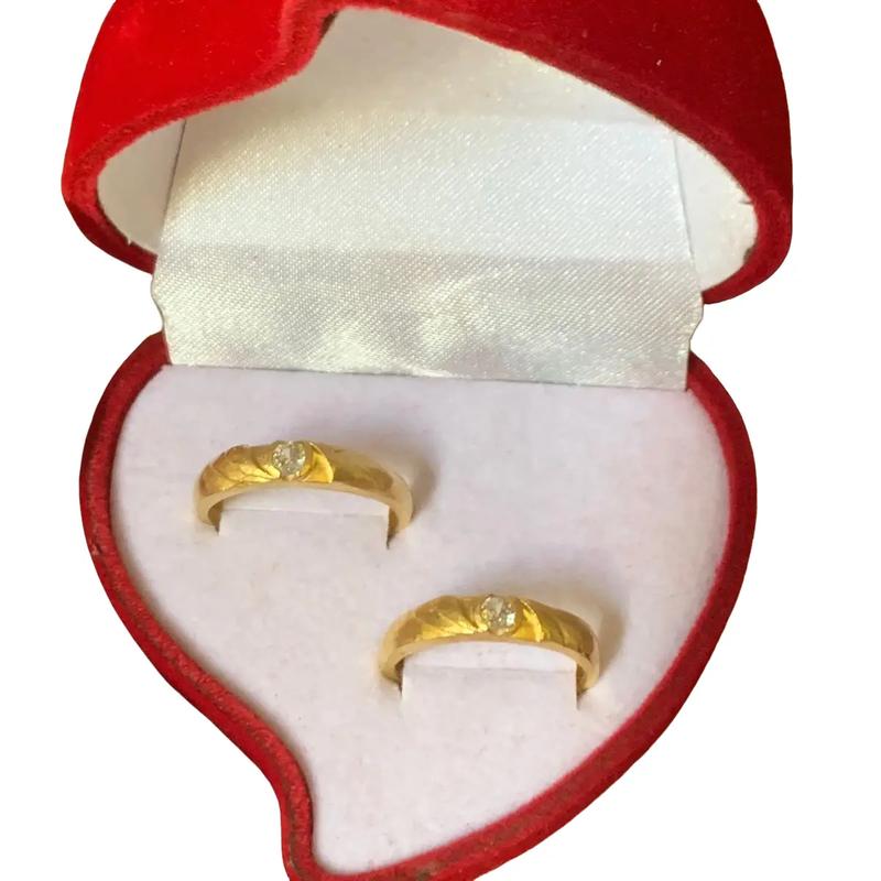 Nhẫn đôi đồng vàng cao cấp làm theo yêu cầu cho cặp đôi