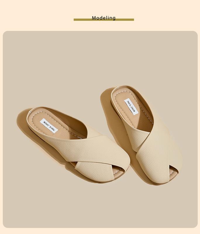 Product Introduction of French Style Closed Toe Slippers for Girls Summer Outdoor Walking Shoes 2024 New Fashion All-Matching Women's Flat Sandals walking shoes footwear girl comfort Parent Knee 10