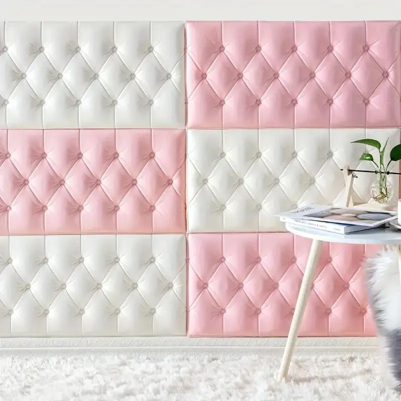 Self Adhesive 3D Foam Wall Panel, Waterproof & Anti-collision Wall Trim, Thickened Textured Wall Sticker for Bedroom, Living Room, Restaurant, School, Hotel Decor 3