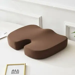 LV RESTREA Bantal Duduk Premium, Memory Foam 100% Dilapisi Beludru yang Lembut untuk Dukungan Punggung Optimal Coklat Pink