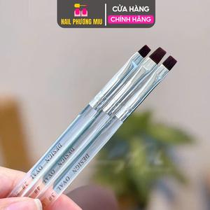 Cọ Bản Vuông Cán Trong Size 2-3-4 Làm Nail Tiện Lợi Kẻ, Vẽ Hoạt Hình, Phong Cảnh, Làm Vân Đá, Đắp Gel, Dặm Ombre Móng Desied Oval Korea Brush