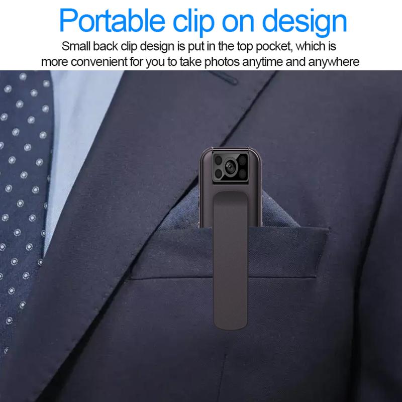 Máy ảnh bỏ túi, độ phân giải HD 1080p, Vlog và Mini Camera thể thao, có từ tính, kẹp lưng, thích hợp cho mũ bảo hiểm, du lịch, xe đạp và sử dụng lái xe, hỗ trợ thẻ TF 5