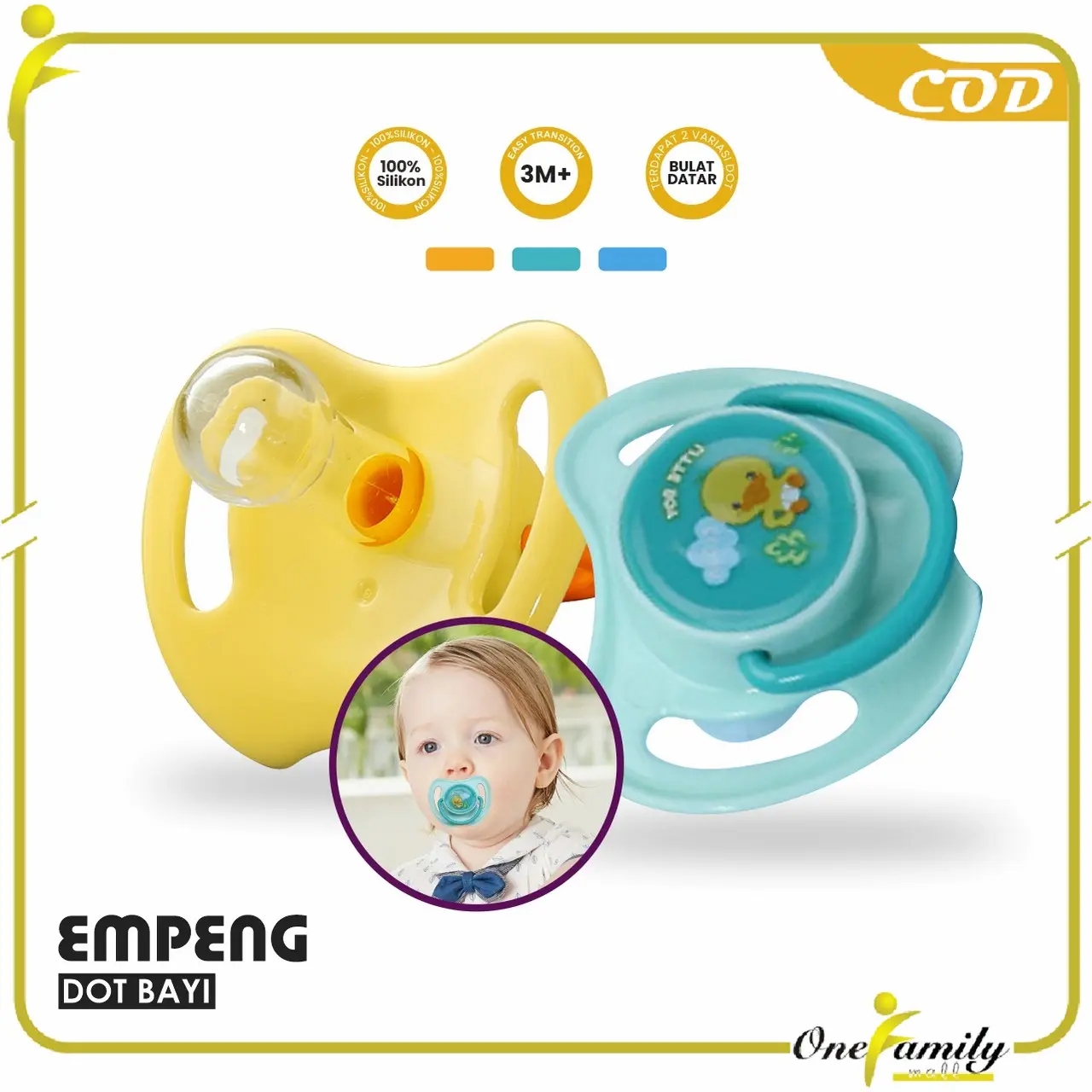 [COD] OFM C825 Empeng Dot Bayi Bulat Silicone dengan Penutup Anti Debu Bpa Free