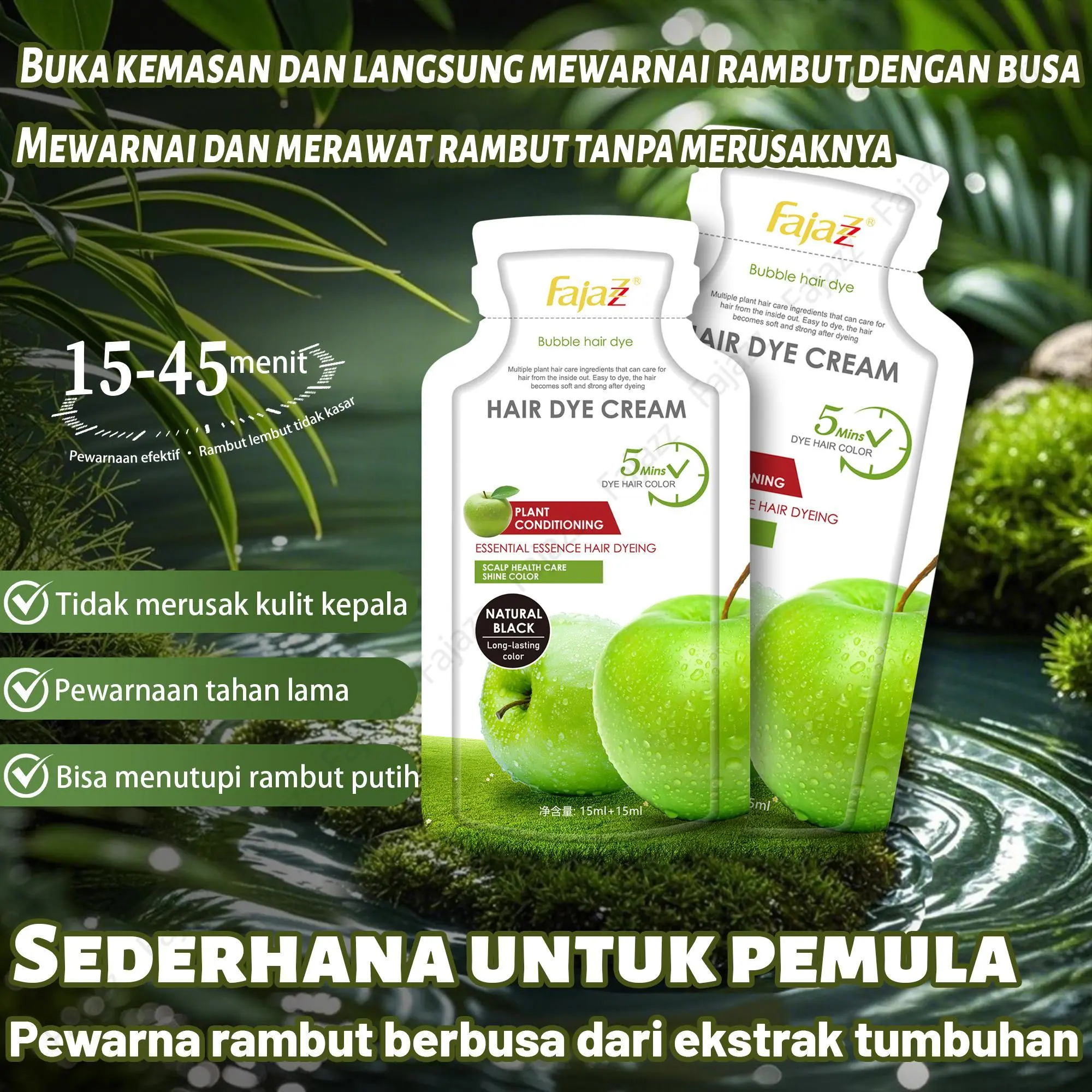 【FAJAZZ】【Paket Uji Coba】Pewarna Rambut Bubble, Mewarnai Rambut di Rumah, Mudah Digunakan, Praktis untuk Disimpan.