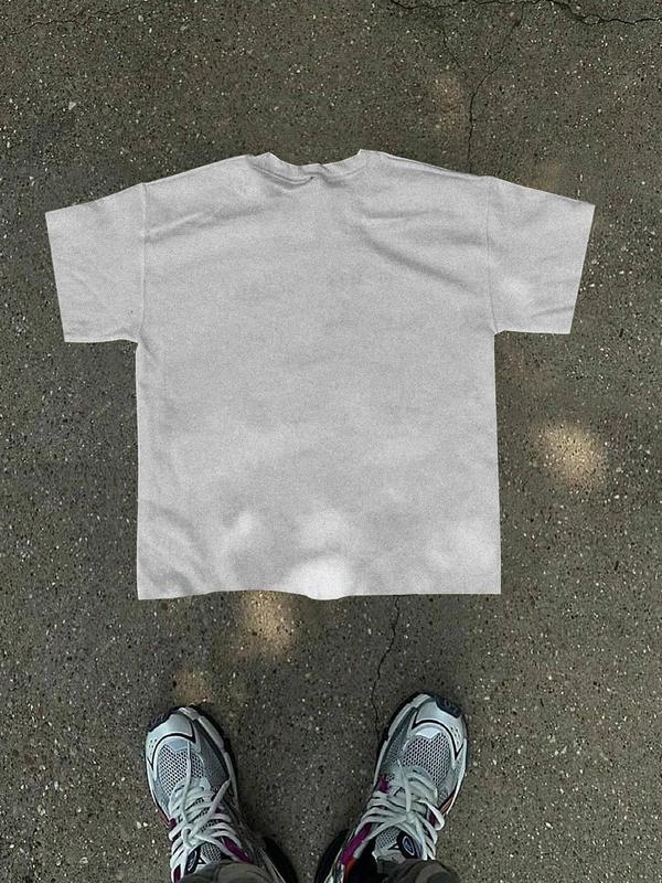 Women's Letter Print Round Neck Tee, Vintage Trendy Casual Short Sleeve T-shirt for Daily Wear, Ladies Summer Outfit, Top, Graphic Tees 6