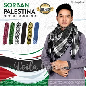 Sorban Palestina Motif Ronce Premium - Surban Arab Kuncir Murah Grosir Suvenir Hadiah Syal