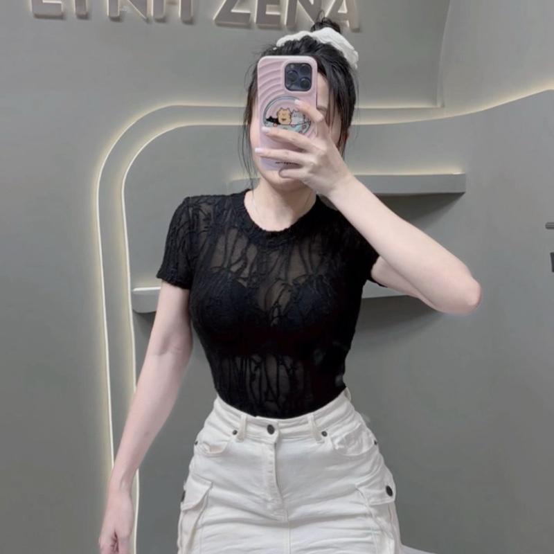 Áo thiết kế cổ tròn basic sang trọng nhà Linh ZENA_ A 658 4