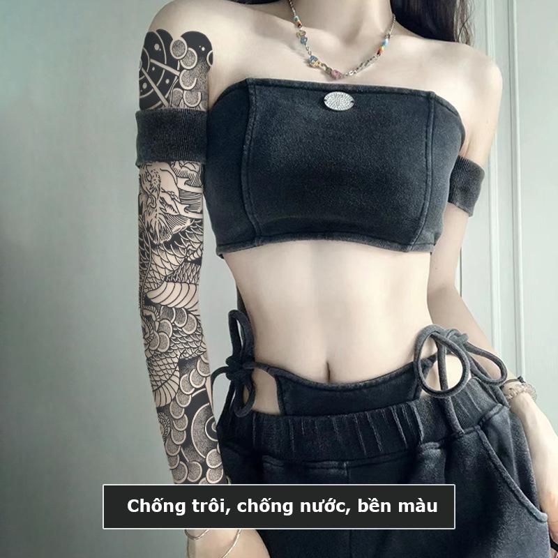 Hình xăm dán 15 ngày full cánh tay QB-009 hình xăm giả chống trôi chống nước