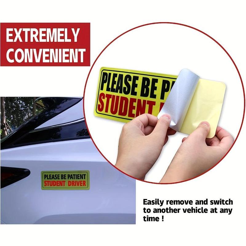 Product Introduction of Student Driver Sticker, Please Be Patient Student Driver Sticker, Removable Student Driver Decals for Cars & Windows 2