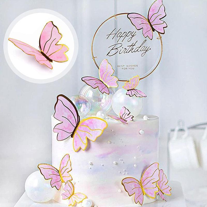 Hiasan Kek Bercorak Rama-rama, Set 10 Keping, Pemalam Sisipa - TikTok ...