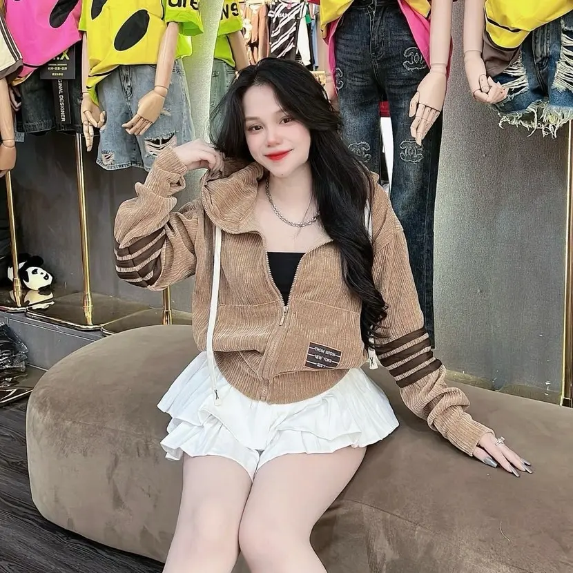 ÁO KHOÁT NỮ BIGSIZE THUN TĂM NHUNG TAY PHỐI VIỀN HOTTREND