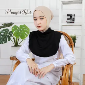 Elviza - Manset Leher Spandek/Manset Adem Banget/Manset Leher dalaman Hijab Hitam