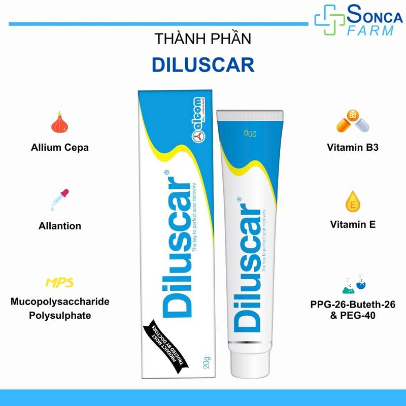Gel Liền Sẹo Diluscar  20g - Giảm Sẹo Lồi, Sẹo Lõm Gel Chăm Sóc Da 3