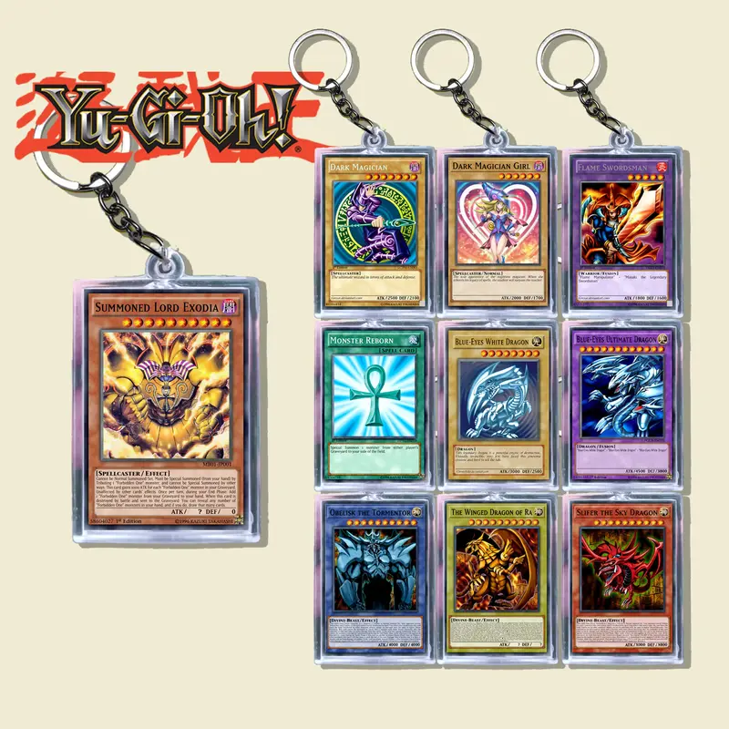 Gantungan kunci Keychain Yu-Gi-Oh! Hologram depan Belakang 0