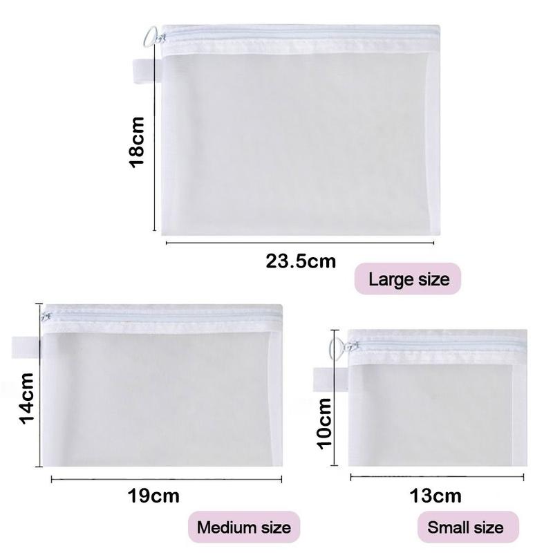 Toiletry Bag Transparent Cosmetic Bag With Zipper Mesh Mesh Pouch Toiletry Wash Bags Travel 2