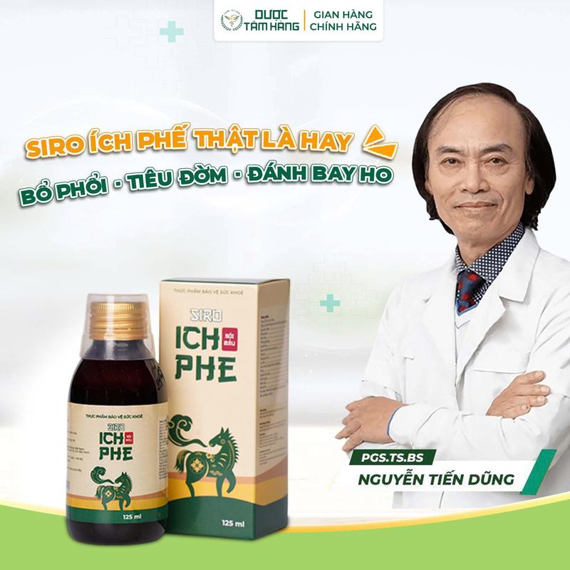 Siro Ích Phế Chai 125ml - Bổ Phổi Tăng Cường Sức Đề Kháng Giảm Ho, Tiêu Đờm, Không Đường Kính