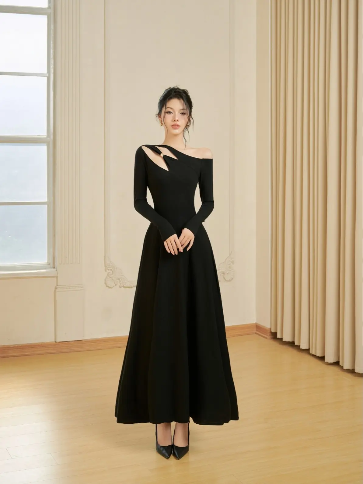 Đầm maxi chất liệu cotton mềm, co giãn 4 chiều, chống bai nhão (tặng charm cài mạ vàng không gỉ) Elara Dress -N.A Room Nữ Women