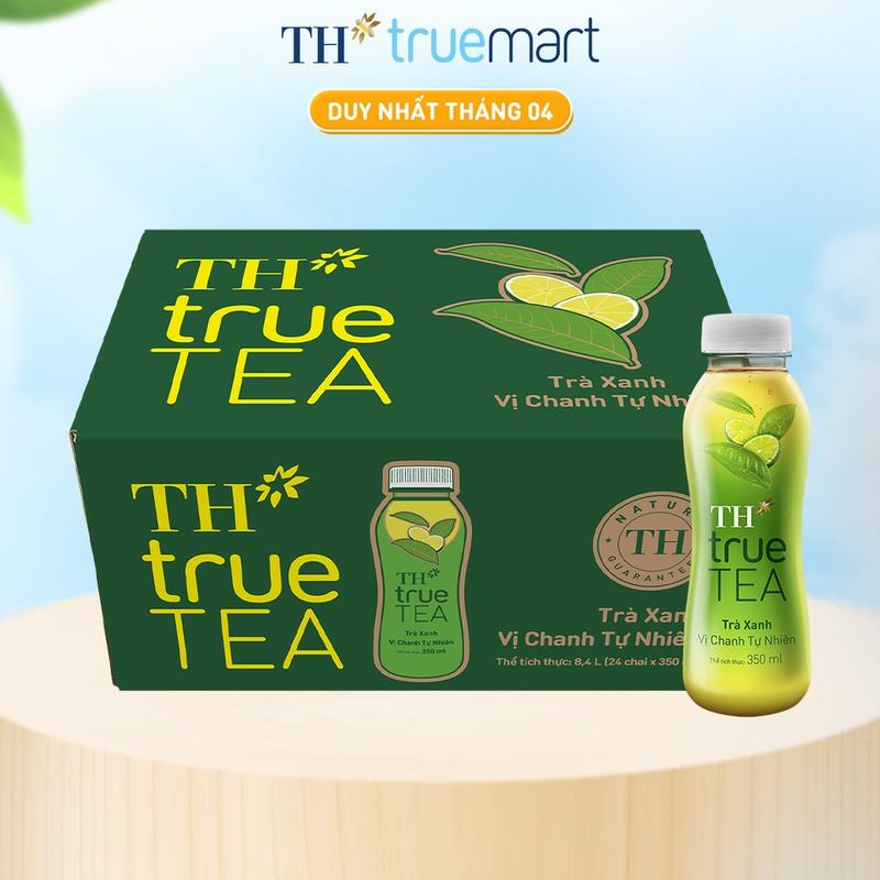 Thùng 24 chai trà xanh vị chanh tự nhiên TH true TEA 350 ml (350 ml x 24)
