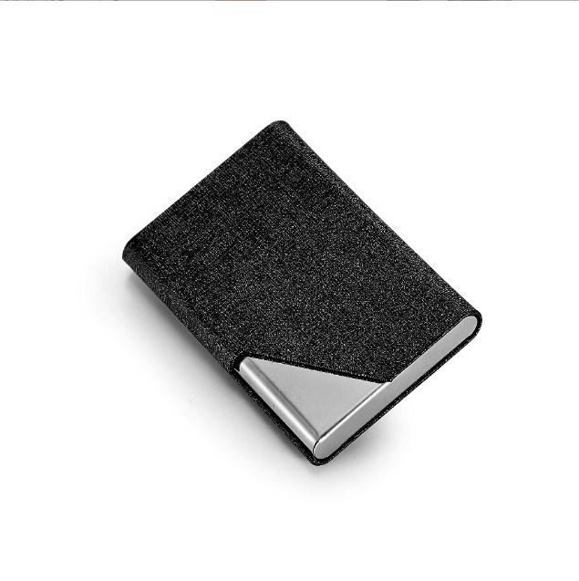 Ví hộp nam nữ đựng thẻ, card name, card visit da bọc inox không gỉ T007 dáng ngang Nhung Wallet