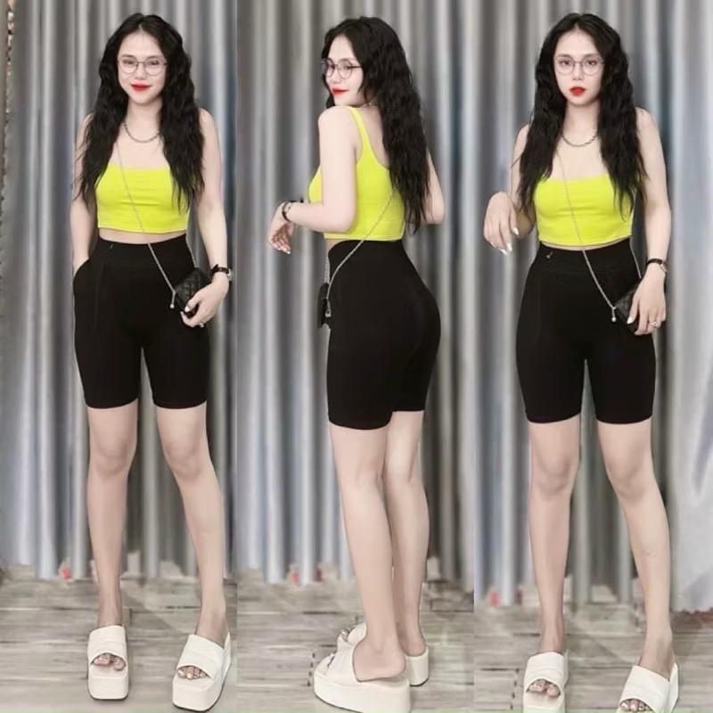 Quần Legging Nữ Đùi Ms 3366 Co Giãn Dưới 68kg, Cạp Cao 2 Túi Trước Vải Len Dệt Nhập Đi Chơi Đi Tập short