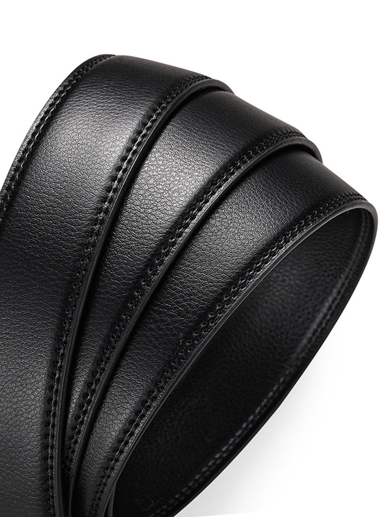 Product Introduction of Men's Minimalist Casual Plain Color Automatic Buckle Belt, Fashion PU Leather Belt for Business & Leisure, Trendy All-match & Exquisite Belt for Birthday Gift 5