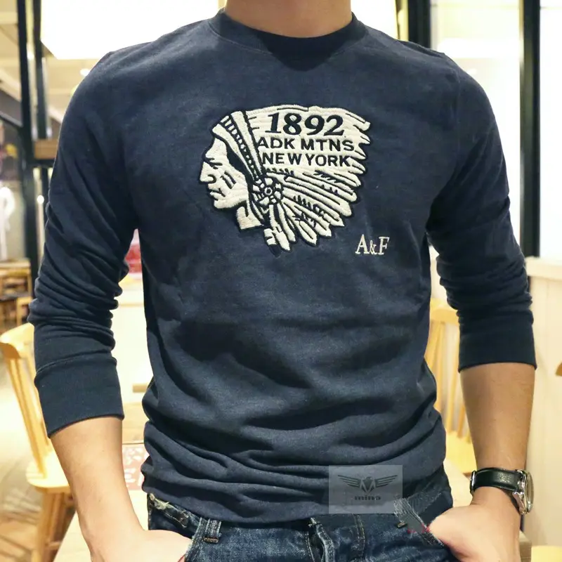 Áo phông nam dài tay cotton nam Cổ Tròn