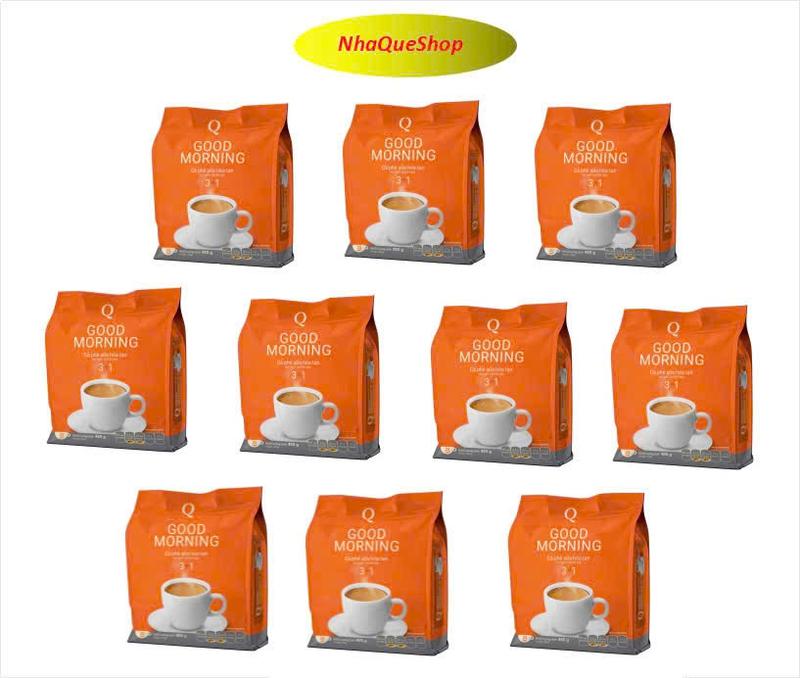 Combo 10 bịch cà phê trần quang Goodmorning- mỗi bịch có 24 ống nhỏ 20gram Coffee Cafe