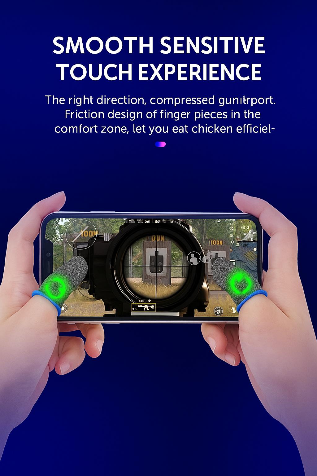 Sarung Jempol MR Q Original isi 2pc / sepasang Glow in Dark Anti Keringat Nyala Dalam Gelap PUBG ML biru kuning accessories