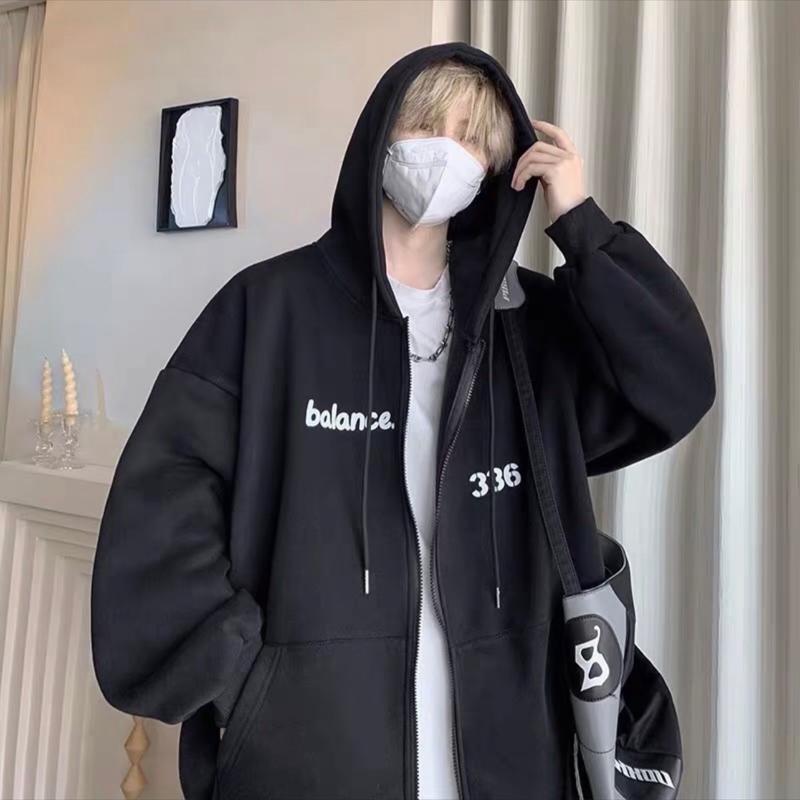 Áo khoác khóa zip Nam nử in sô 336 nón 2 lớp - Chất liệu nỉ bông dày dặn - Jacket, Top Menswear Hoodie