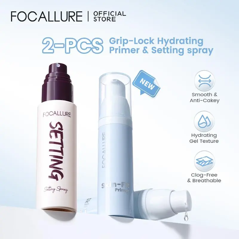 [MAKEUP SET] FOCALLURE 2PCS Set Setting Spray Oil-Control Nourishing Formula & Primer Makeup Base Grip-Lock Hydrating Anti-Cakey FA-F76 FA352