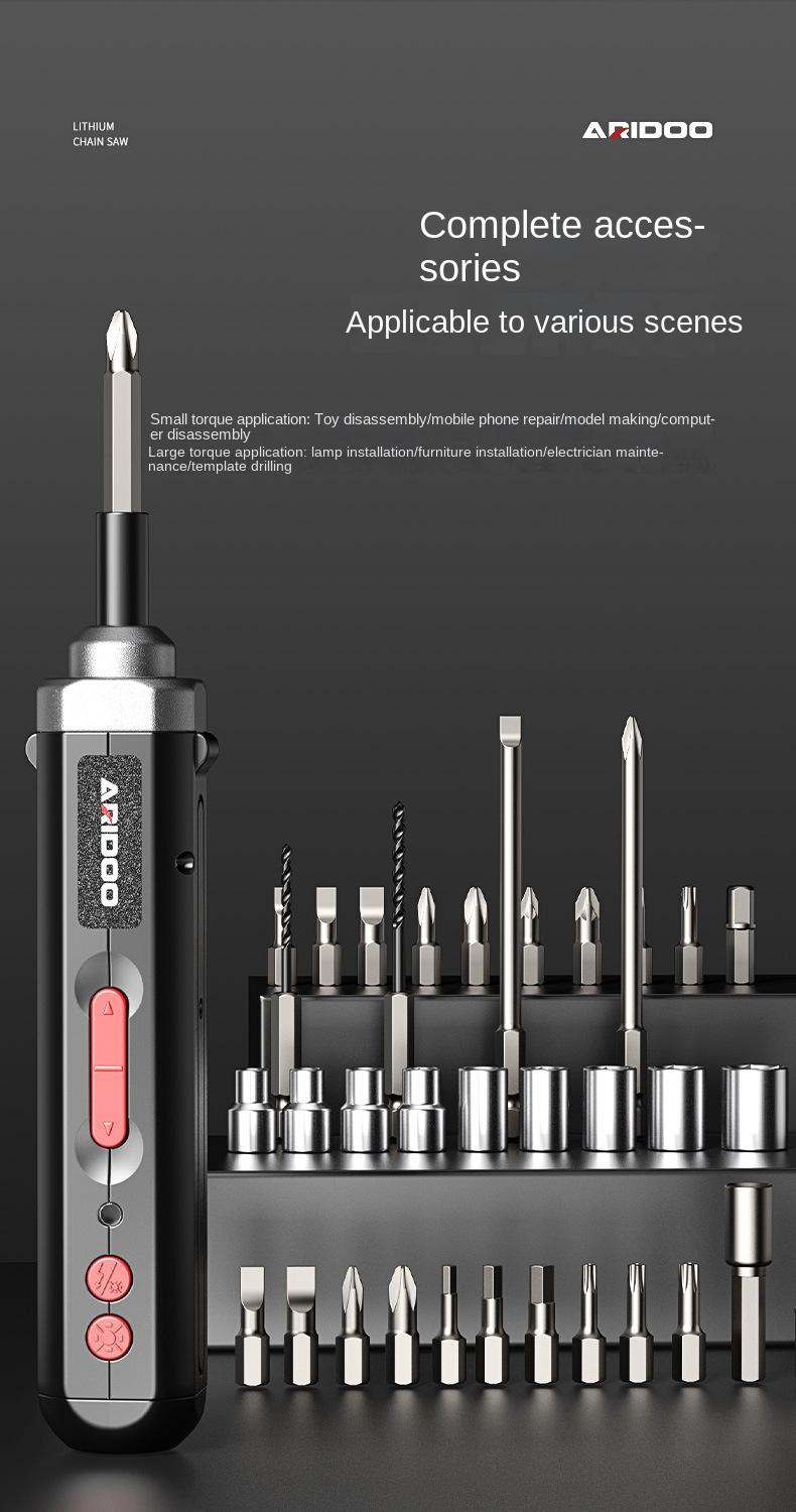 Product Introduction of Electric Screwdriver Set Wireless Cordless Rechargeable Electric Screwdriver Small Disassembly Screw High Power Large Torsion Tool Electric Screwdriver 0