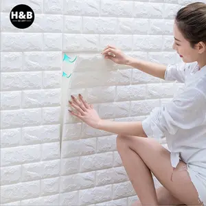 Ready stock Wallpaper Sticker Dinding 3D Waterproof Anti-collision Anti-greasy Wallpaper Brick Super Adhesive Brick Wall Paper Foam Can DIY Design