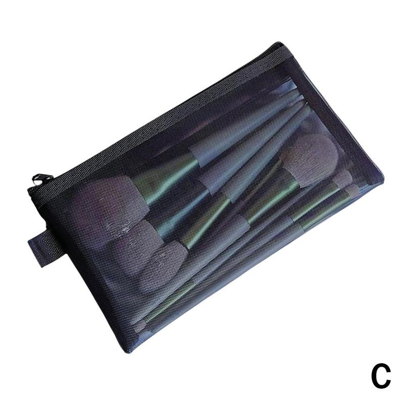 Product Introduction of Túi Đựng Mỹ Phẩm Lưới, Màu Đen, Túi Cầm Tay Cầm Tay Thích Hợp Đựng Cọ Và Son Môi, I1Y0 14