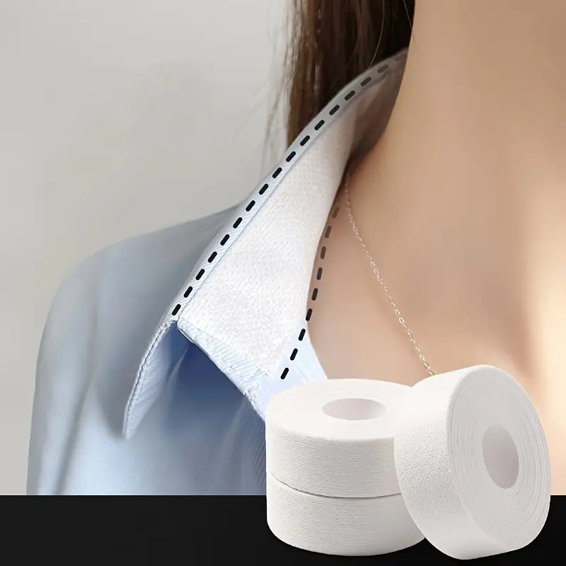 New Arrival 3 Pieces Disposable Self-Adhesive Collar Stickers, Anti-Dirty Side Sticker, Invisible Shirt Collar Sheath, Sweat-Proof Hat Inner 0