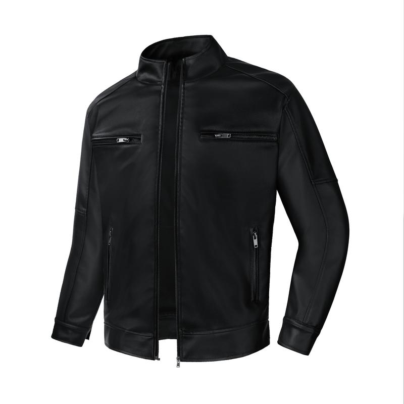 Áo Khoác Da lót dù BIKER phối dây kéo cao cấp LADOS - 12101 chống trầy siêu tốt, bền bỉ, mạnh mẽ nam tính