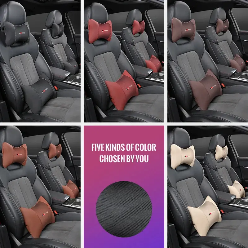 1Pcs Car Seat Headrest Auto Logo Neck Waist Pillow For Toyota Gazoo Racing Corolla Yaris Chr Auris Rav4 Prius Prado Avensis 4