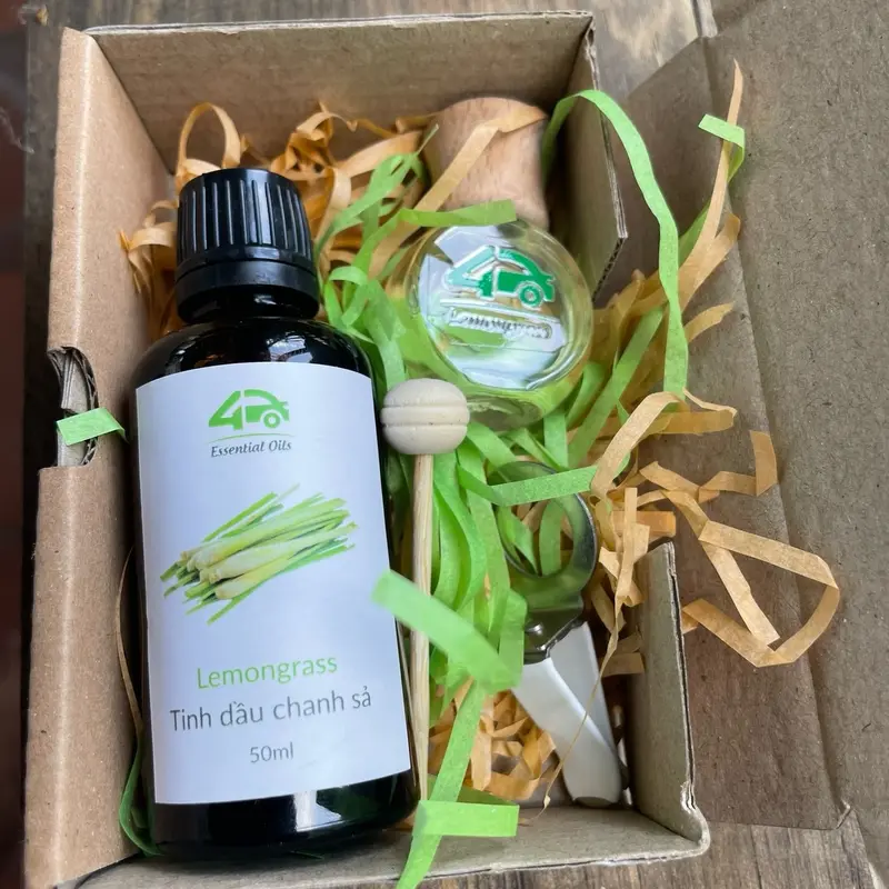 Tinh Dầu Sả Chanh Treo Xe OTO 50ml (Tặng Lọ 10ml Treo), Khử Mùi Hôi, Thơm Xe Oto, Sạch Không Khí, Hỗ trợ Giảm Say Xe Nội Thất Xông Tinh Dầu 5