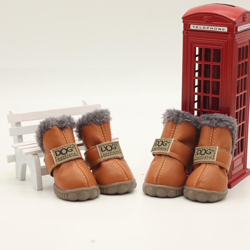 Product Introduction of Dog Shoes Pet Cotton Shoes Autumn and Winter Teddy Shoes Set of 4 Pomeranian/Bichon Frise Puppy Dog Winter Snow Boots 12