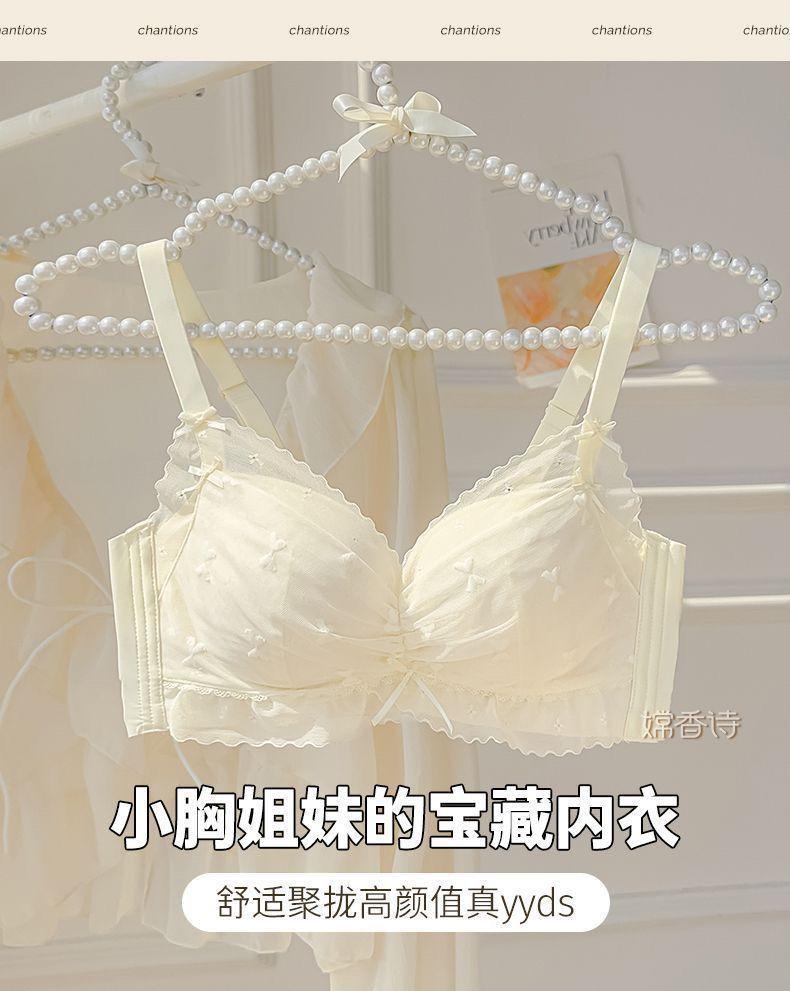 Product Introduction of Đồ Lót Hoa Lưới Dành Cho Phụ Nữ, Ngực Nhỏ Đẩy Lên Ngực Phẳng Mỏng Lớn, Phụ Kiện Đặc Biệt Không Dây, Bộ Áo Ngực Đẩy Ngực 9