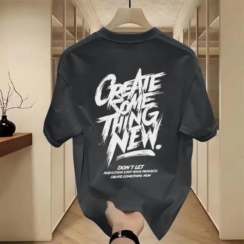 American retro trendy  brand European and American style men's short-sleeved T-shirt boxy  shirt oversized  shirt  men