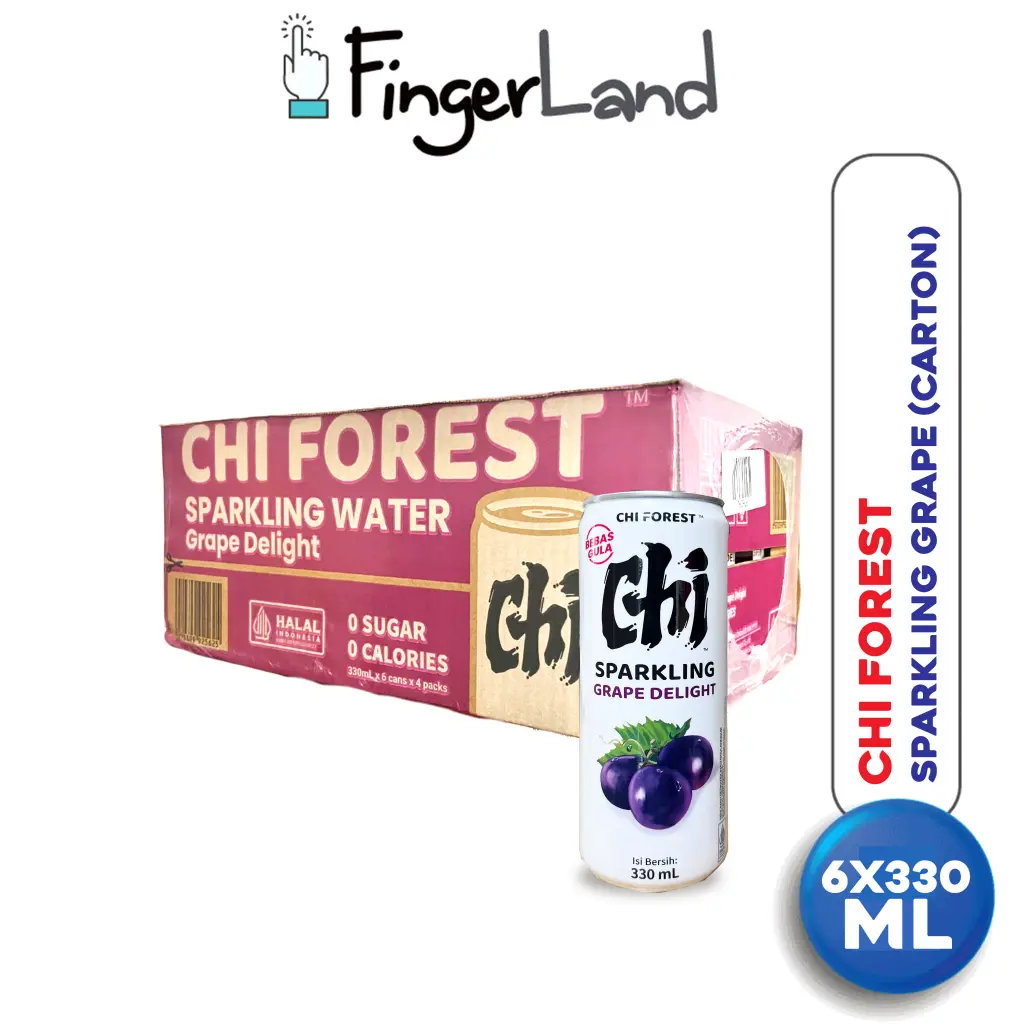 CHI FOREST Sparkling Water Grape Delight 330 Ml Air Soda Rasa Anggur x 24 PCS (1 Carton)