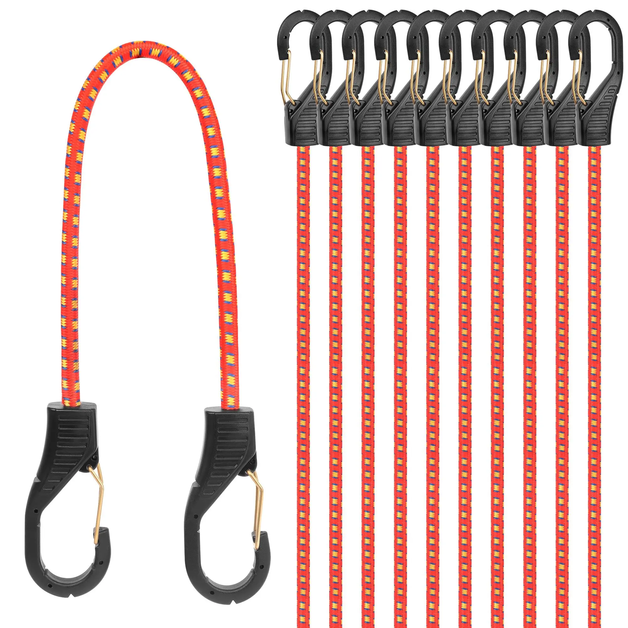 20 Inch Bungee Cord with Hooks, 10pcs/set High Quality Luggage Rope, Buckle Luggage Rope, Multifunctional Rope for Home & Outdoor