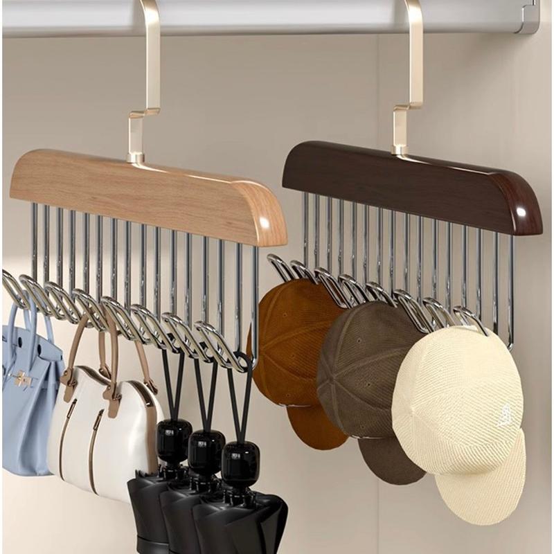 [Combo 5] Móc Gỗ Treo Đồ Đa Năng 8 Móc Treo Xoay 360 Độ Tiết Kiệm Không Gian - Móc Treo Thắt Lưng, Đồ Lót, Mũ, Quần Áo, Túi Treo Treo Tường