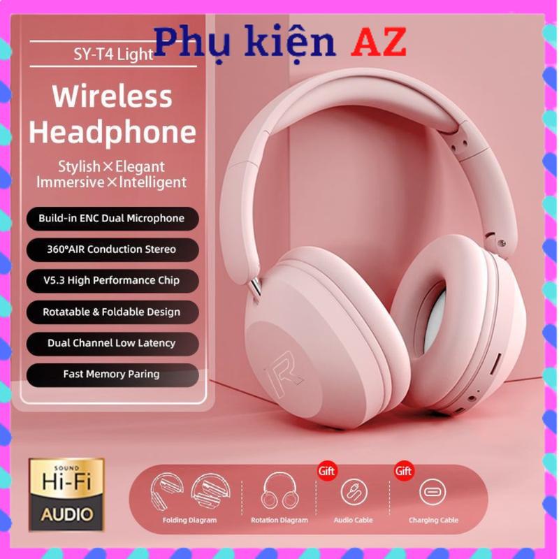 Tai Nghe Chụp Tai Bluetooth T4 Mic Rời Thời Trang Và Phong Cách Âm Bass Ấm Sống Động Có Mic Đàm Thoại Cho Học Tập Và Giải Trí Nghe Nhạc